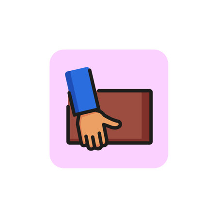 Home delivery line icon. Hand, carrying, folder. Business delivery concept. Vector illustration can be used for topics like document delivery service, order, parcelのイラスト素材