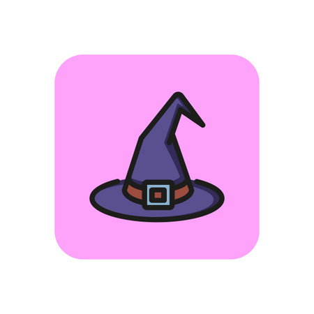 Witch cap line icon. Witchcraft, hat, accessory. Halloween concept. Vector illustration can be used...