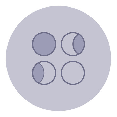 Icon of four lunar phases, showcasing different stages of moons cycle. Astronomy concept