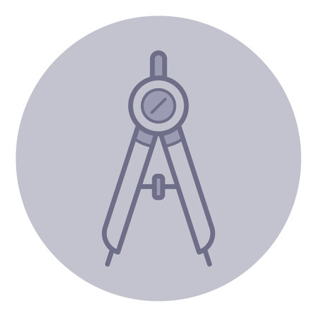 Pair of compasses against simple background, ready for use in drafting and design tasks. Ideal for architects or students needing accurate angles and distances in their projectsのイラスト素材