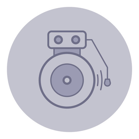 Minimalistic design featuring bell icon, representing education and signaling class time or transitions in school settingのイラスト素材