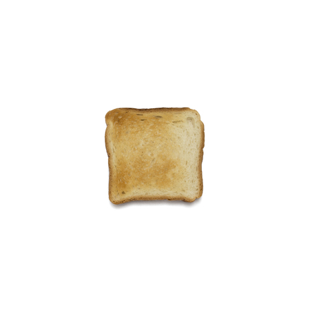 Slice of toast on a white background