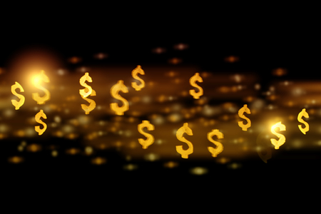 Bokeh in the form of a dollar sign. The concept of wealth and money, trading on the stock exchange and economic growth, richの写真素材