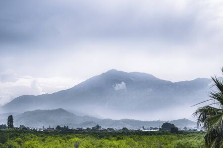Beautiful scenery overlooking the mountain range. Mount Tahtali at sunset and dawn. View from Kiris,...