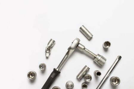 Tools on a white background. Concept. repair, car repair, service, father's day.
