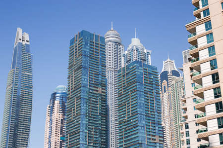 Modern towers or skyscrapers in the financial district at daytime