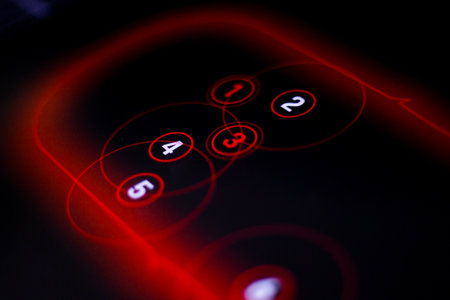 Digital black screen glows with red numbers.