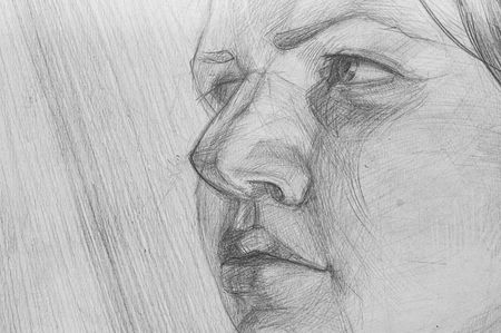 Pencil drawings of  girl  の写真素材