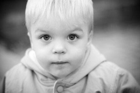 portrait of a child. close-up. in the background of the parkの写真素材
