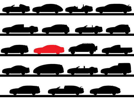 silhouettes of carsのイラスト素材