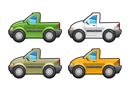 Pickup. part of my collections  of Car body style. Simple gradients only - no gradient meshのイラスト素材