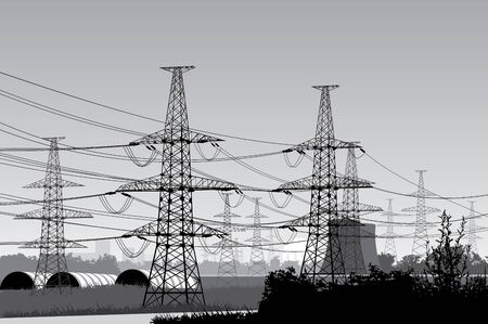 power  lines. のイラスト素材