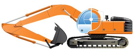 excavator  (Simple gradients only - no gradient mesh.)のイラスト素材