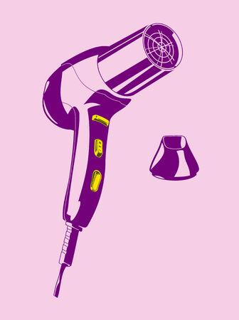 illustration of a hair drier. eps8. Easily change the color.のイラスト素材