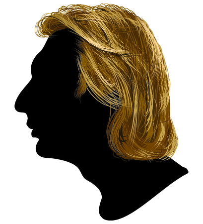  illustration of the profile of young men.のイラスト素材