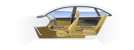 Cut-away  car. のイラスト素材