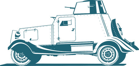 vintage armored carのイラスト素材