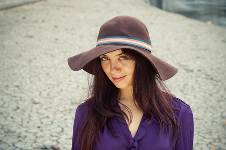 closeup portrait of a girl in the desert