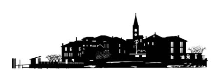 the town.のイラスト素材