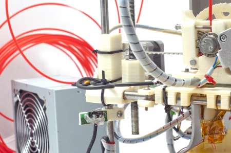 Photo of the  small machine detail. 3D printer