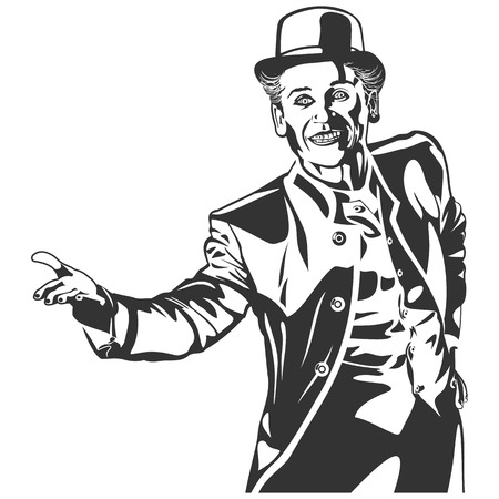 Illustration of actor, welcomed the audience のイラスト素材