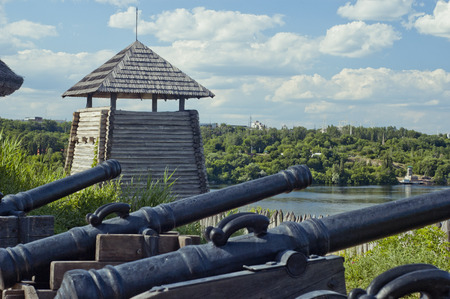 Panorama of the Museum of Zaporizhian Cossacks  Zaporozhia, Ukraine  Focus on the tower の写真素材