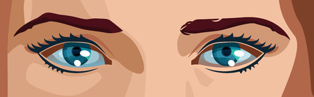 vector color illustration of a women eyes. Simple gradients only, no gradient mesh.のイラスト素材
