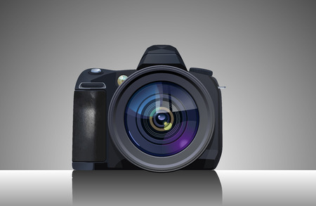 Vector  illustration of  digital single-lens reflex camera. Simple gradients only, no gradient mesh.のイラスト素材