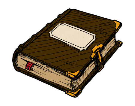 Hand drawn vector illustration of old book.のイラスト素材