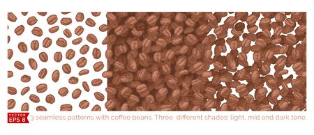 3 pattern with coffee beans.のイラスト素材