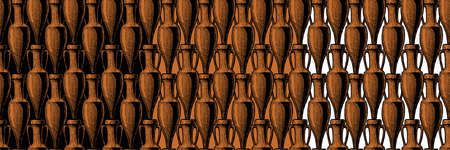 vector seamless pattern with ancient amphora. illustration background in black-figure pottery and red-figure vase painting style.のイラスト素材