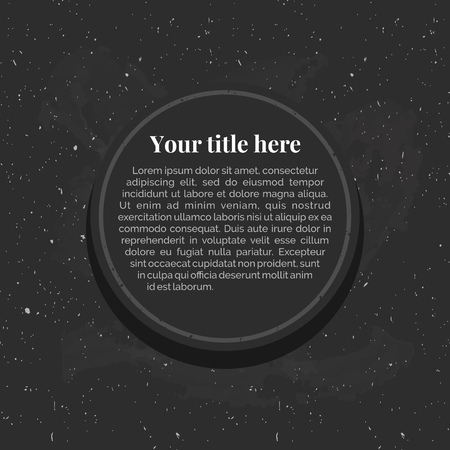 Template with circle in the center of composition on black star space background. Place for your textのイラスト素材