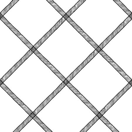 Vector seamless pattern n ink hand drawn style. Repeating geometric tiles with rhombus.のイラスト素材