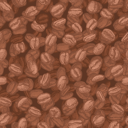 vector seamless pattern with coffee beansのイラスト素材