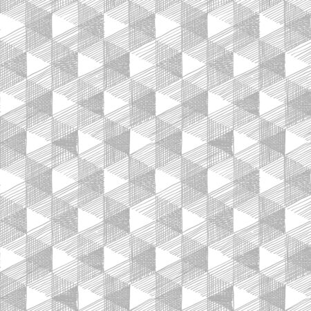 Seamless pattern with Necker cube optical illusion. Rhombille seamlessly tiling.のイラスト素材
