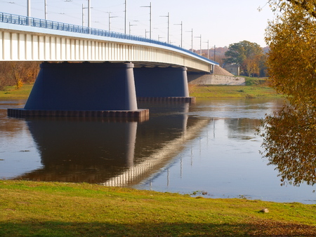 landscape Bridge for transport, across the nemunas riverの写真素材