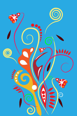 Floral abstract ornament のイラスト素材
