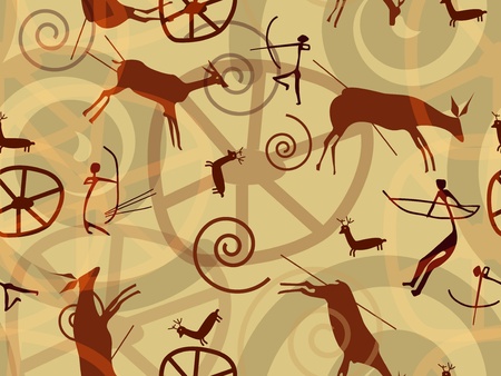 Rock painting texture. Vector seamless .のイラスト素材