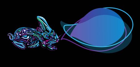 new year rabbit. Vector illustrationのイラスト素材