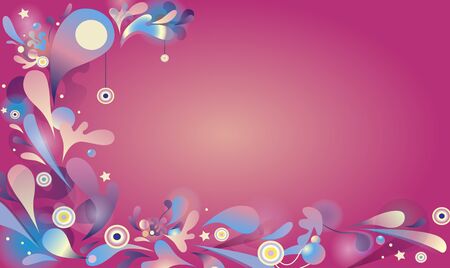 Abstract vector composition with psychedelic colorful shapesのイラスト素材