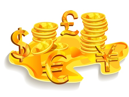 Golden money. Vector illustrationのイラスト素材