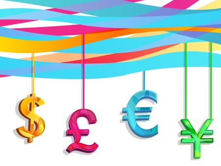 Hang currency. Abstract beautiful vector backgroundのイラスト素材