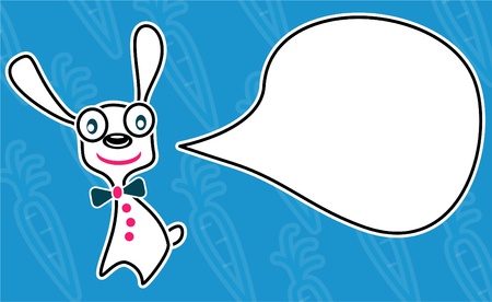 banner with white rabbit and carrotのイラスト素材