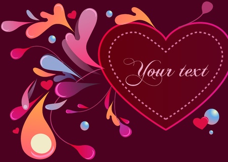 Beautiful abstract background with hearts and bright multicolor linesのイラスト素材