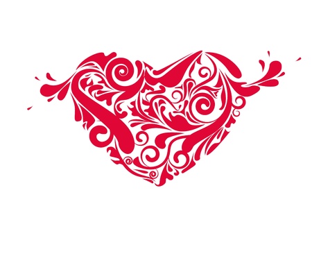 Card for valentine day with beautiful  red heartのイラスト素材