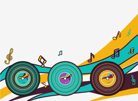 Abstract vector  music background with vynil platesのイラスト素材