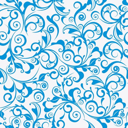 Light blue vector seamless damask patternのイラスト素材
