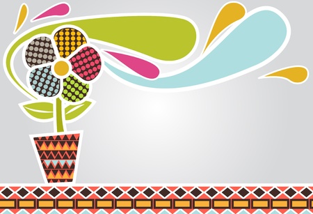 Background with flower in potのイラスト素材