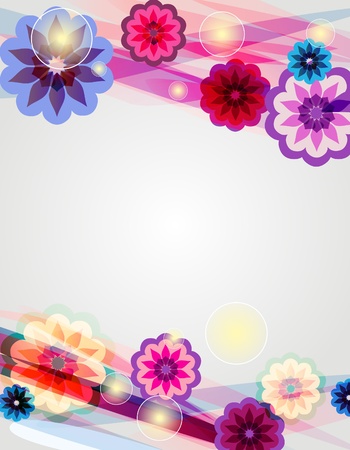 Abstract vector background with light multicolor flowersのイラスト素材