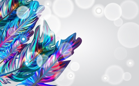 Blue seamless vector texture with feathersのイラスト素材
